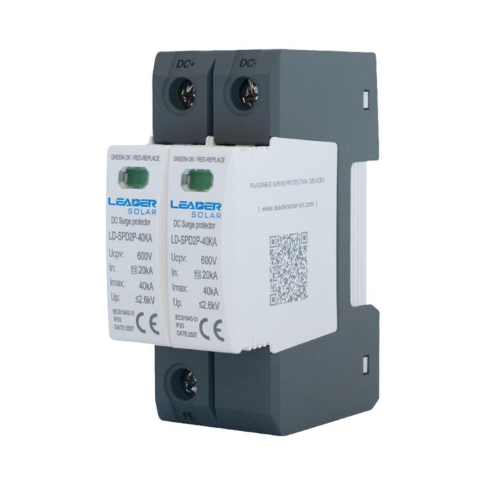 Обмежувач напруги Leader LD-SPD2P-40KA-600V DC під DIN-рейку