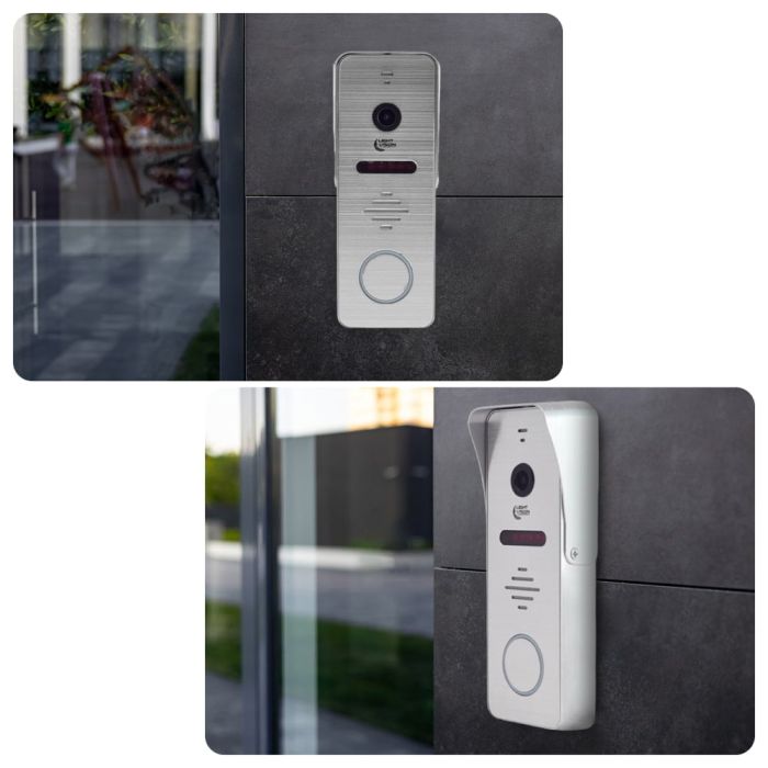 Комплект відеодомофона Light Vision: домофон 7" AMSTERDAM FHD White та відеопанель RIO FHD Silver
