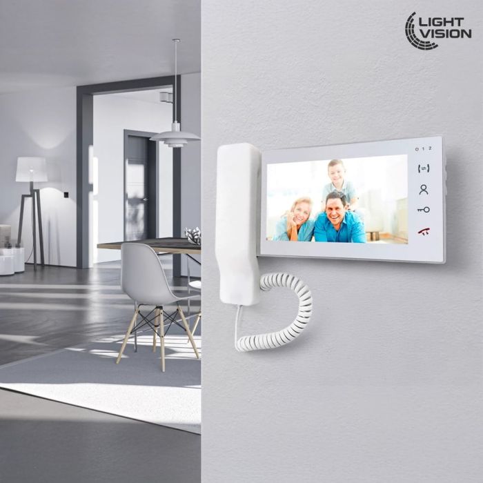 Комплект відеодомофона Light Vision: відеодомофон 7" SEOUL та відеопанель 2Mp White