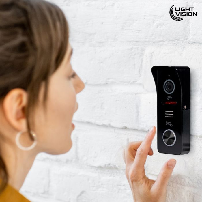 Комплект відеодомофона Light Vision: домофон 10" SINGAPORE (AI) FHD Black та відеопанель RIO FHD Black