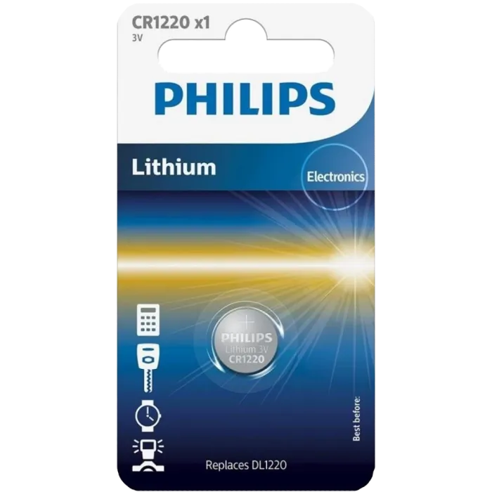 Philips CR1220 Батарейка літієва блістер, 1 шт