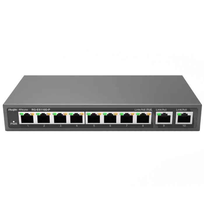 Ruijie Reyee RG-ES110D-P PoE Комутатор 8 портів некерований