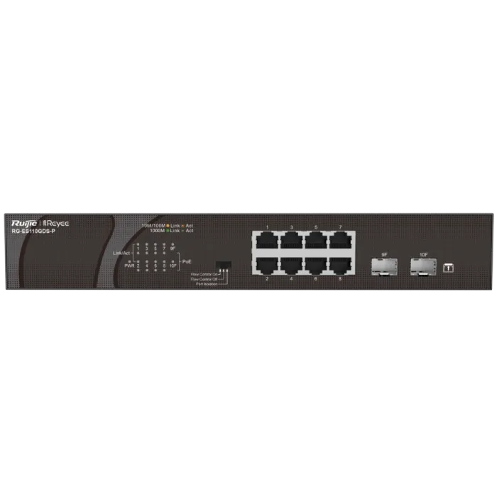 Ruijie Reyee RG-ES110GDS-P PoE Комутатор 8 портів некерований