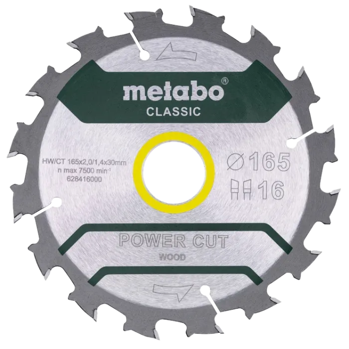 Metabo "power cut wood - professional" (628416000) Пильний диск 165x30, Z16 WZ 5° /B