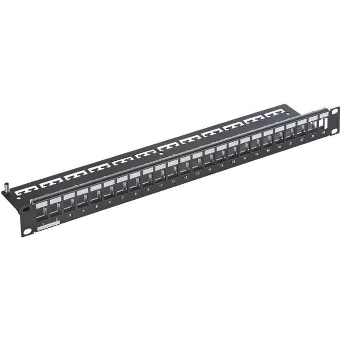 Keystone Corning 19", 1U Патч-панель з'єднувальна для 24 модулів