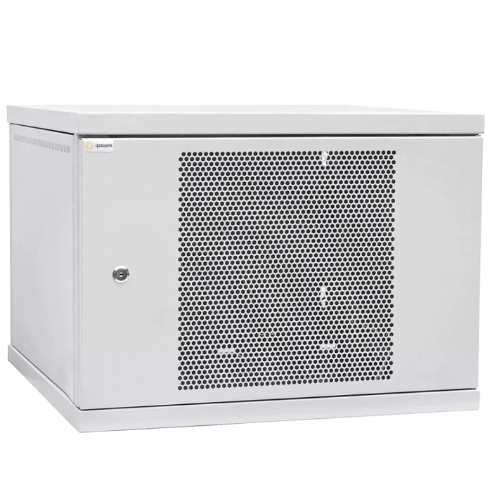 IPCOM 12U 600x600 Шафа телекомунікаційна двері перфорація (сіра)
