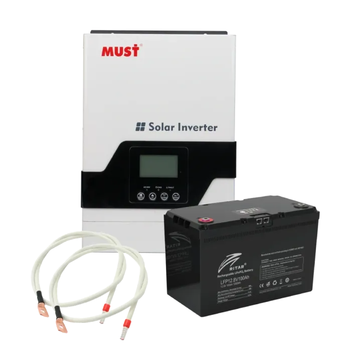 MUST PV18-1012VPM 100Ah Комплект акумулятор + інвертор, кабелі у подарунок