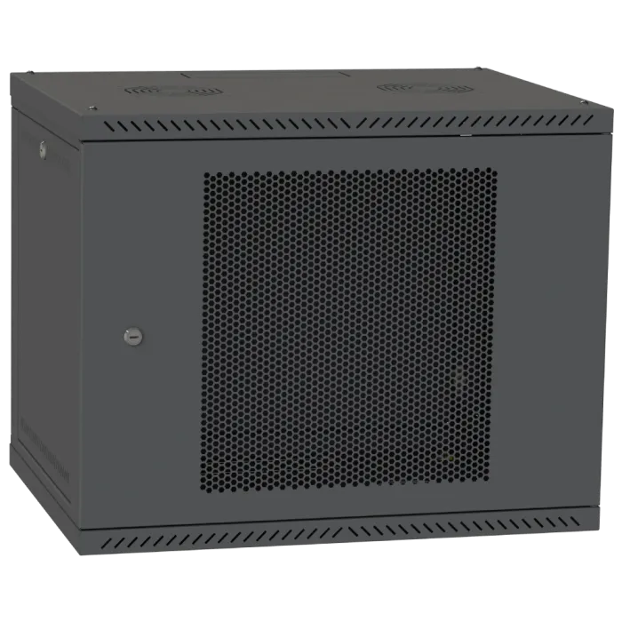 IPCOM 12U 600x450 Шафа телекомунікаційна двері перф(чорна)