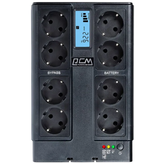 Powercom CUB-1000N LCD Schuko Джерело безперебійного живлення