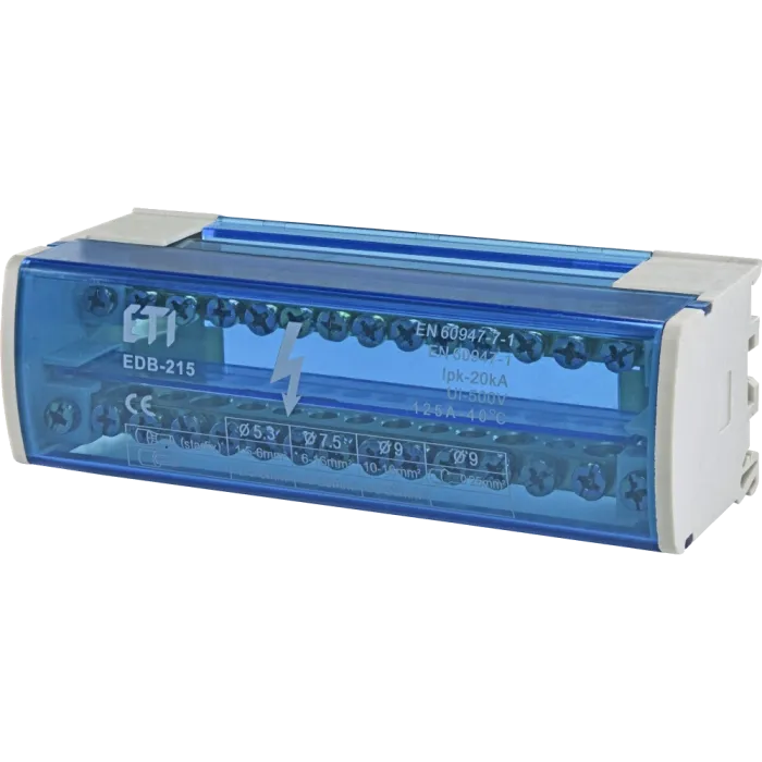 ЕТІ EDB-215 Блок розподільчий 2p, L+PE/N, 125A (15 виходів)