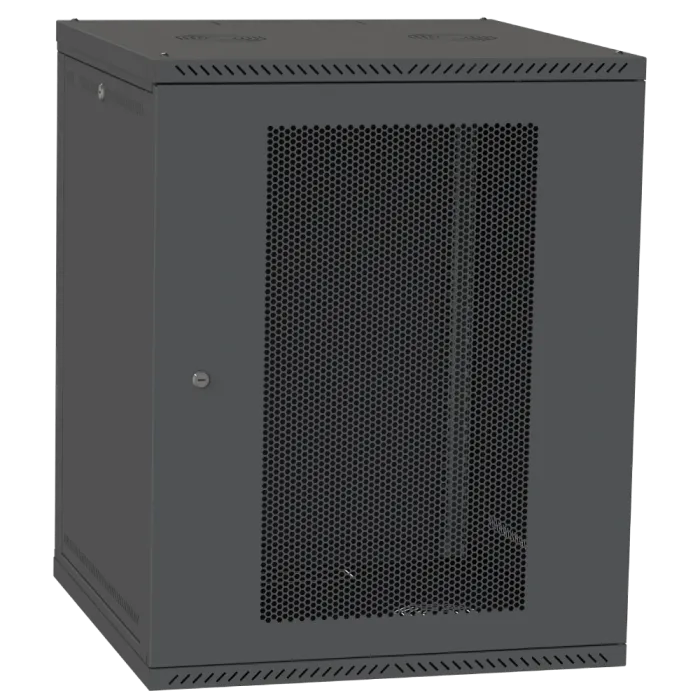 IPCOM 15U 600x600 Шафа телекомунікаційна двері перф(чорна)