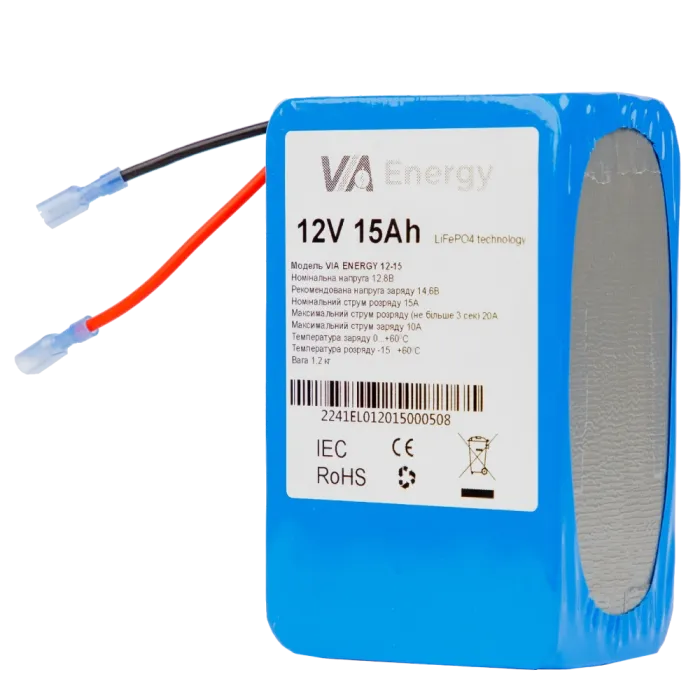 VIA Energy Акумуляторна батарея літієва 12В, 15А•г