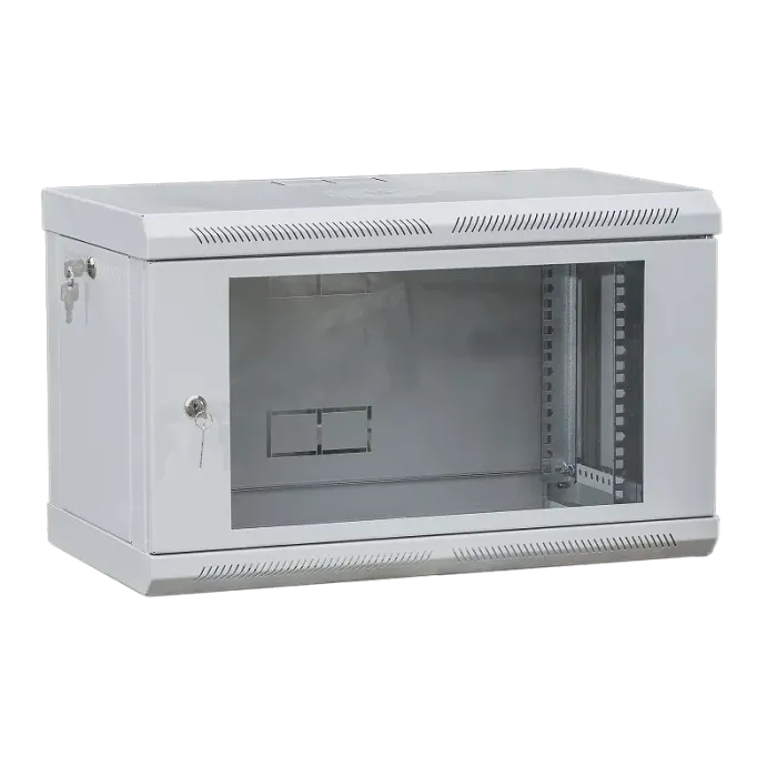 VAGO TC Шафа телекомунікаційна 19", настінна 9U (505х600х600) двері акріл, сіра
