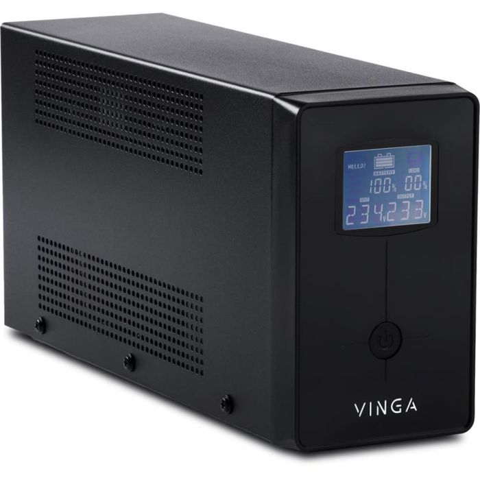 Джерело безперебійного живлення Vinga VPC-1200PRM3 1200ВА / 720 Вт з LED-дисплеєм у металевому корпусі