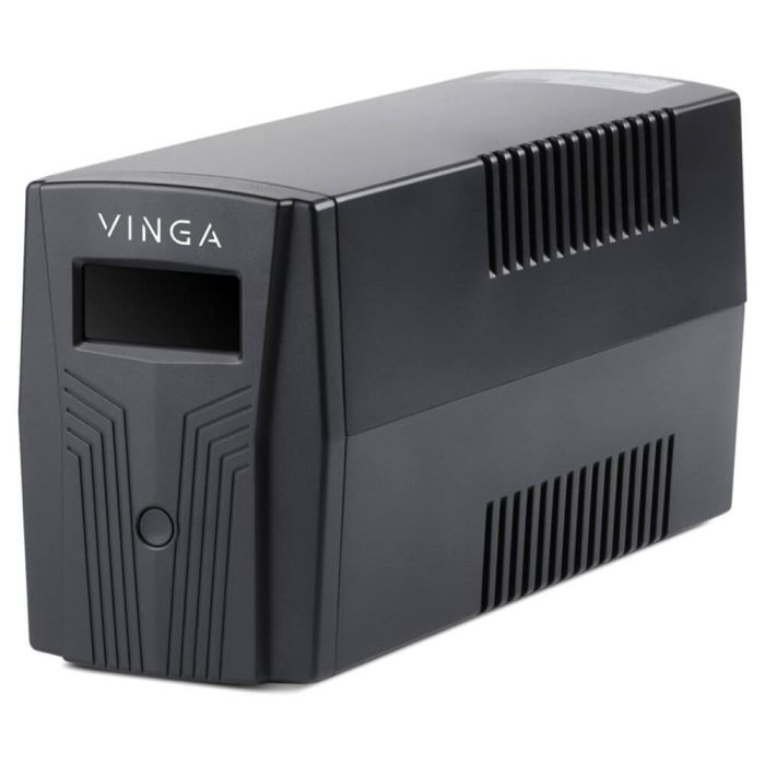 Джерело безперебійного живлення Vinga VPC-800PU 800ВА / 480 Вт з LCD-дисплеєм з USB у пластиковому корпусі