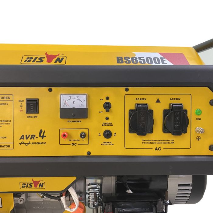 Бензиновий генератор BISON BS6500E максимальна потужність 5.5 кВт