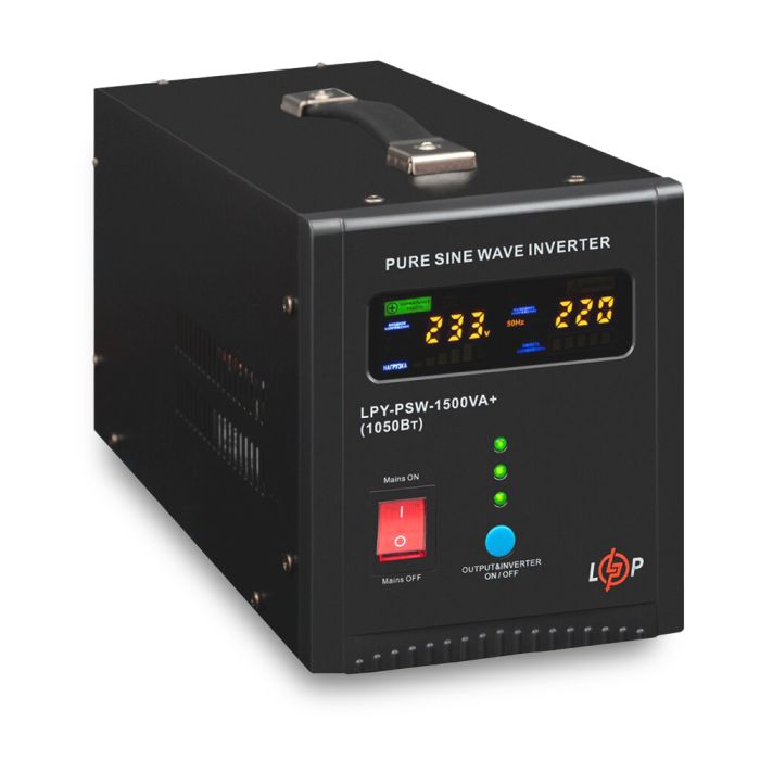 Джерело безперебійного живлення LogicPower LPY-PSW-1500VA+ (1050Вт) 10A/15A з правильною синусоїдою 24V