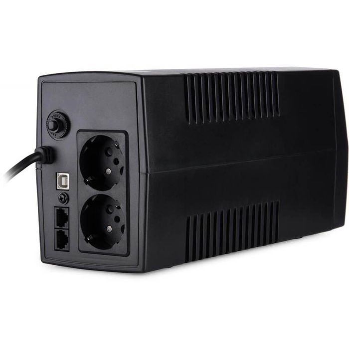 Джерело безперебійного живлення Vinga VPC-800PU 800ВА / 480 Вт з LCD-дисплеєм з USB у пластиковому корпусі