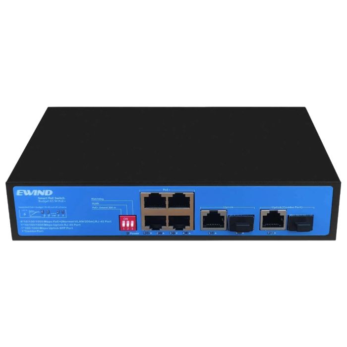 Некерований гігабітний 7-портовий PoE-комутатор Ewind EW-S1907CG-AP з 4 портами PoE