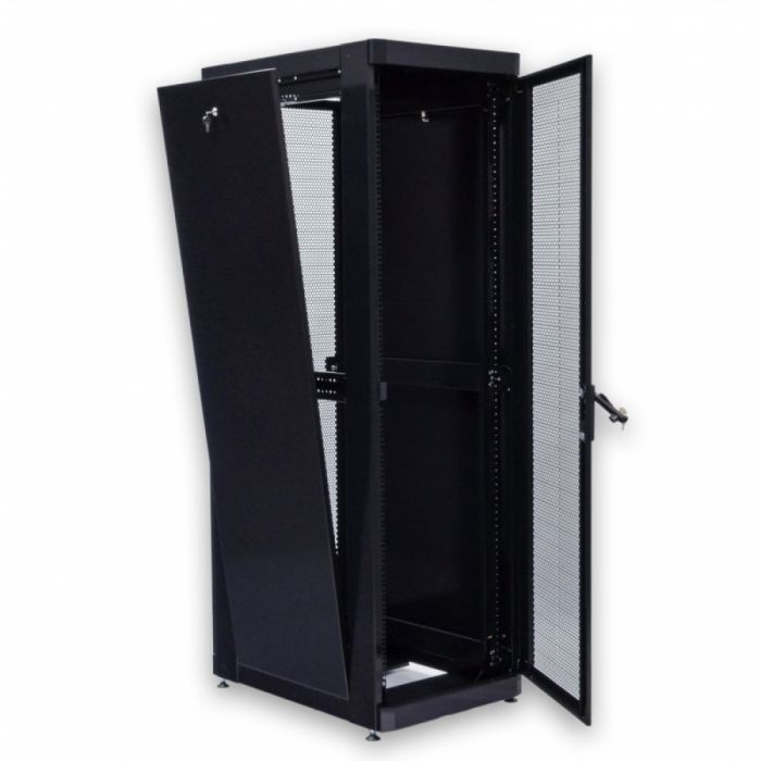 Шафа серверна CMS 42U 610 х 865 UA-MGSE4268MPB посилена з перфорованими дверима для мережевого обладнання