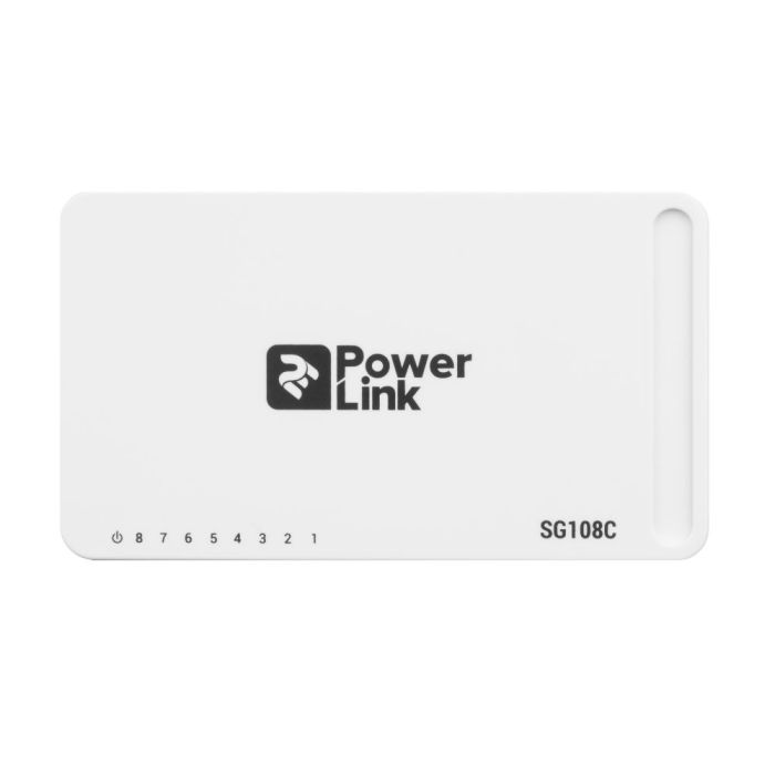 Мережевий комутатор на 8 портів 10/100/1000 Мбіт/с 2E PowerLink SG108C 8xGE некерований
