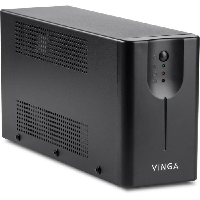 Джерело безперебійного живлення Vinga VPE-600MU 600ВА / 360 Вт з LED-індикацією з USB у металевому корпусі