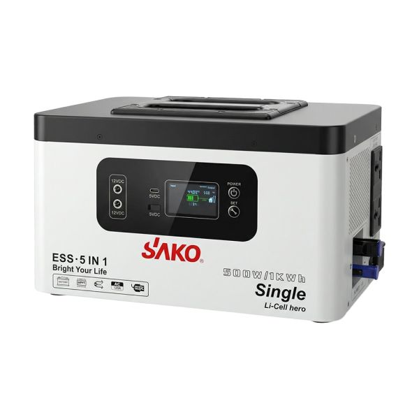 Портативна зарядна станція Sako Alpha-ESS-500W/1KWh потужність 500 Вт, енергоємність 1004.8 Вт·год, LifePO4