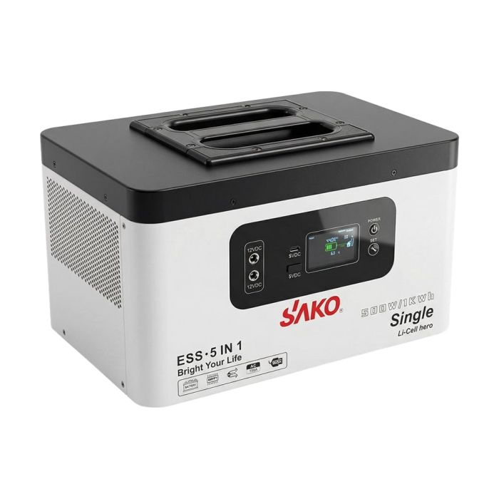 Портативна зарядна станція Sako Alpha-ESS-500W/1KWh потужність 500 Вт, енергоємність 1004.8 Вт·год, LifePO4