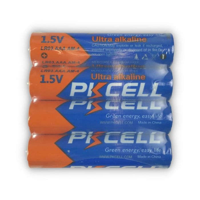 Комплект з 20 батарейок PKCELL Ultra Alkaline AAA LR03 1.5V по 4шт./плівка