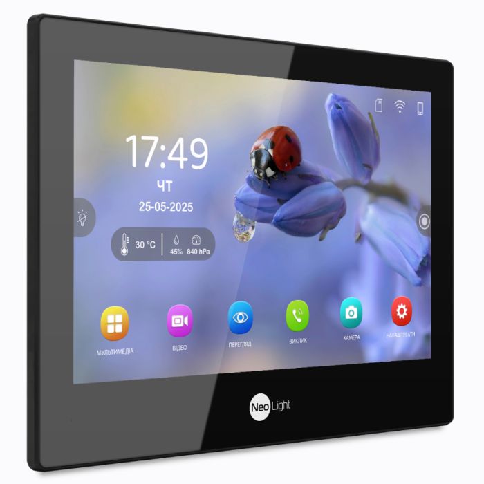 Комплект Neolight ALPHA Hybrid HD KIT B/Black: гібридний відеодомофон 8" з Wi-Fi та 2 Мп відеопанель