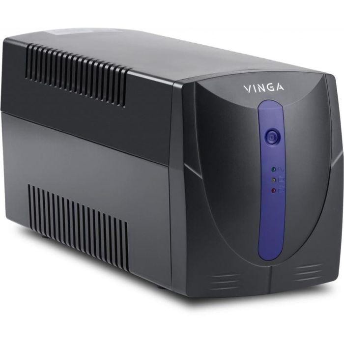 Джерело безперебійного живлення Vinga VPE-800PU 800ВА / 480 Вт з LED-індикацією з USB у пластиковому корпусі