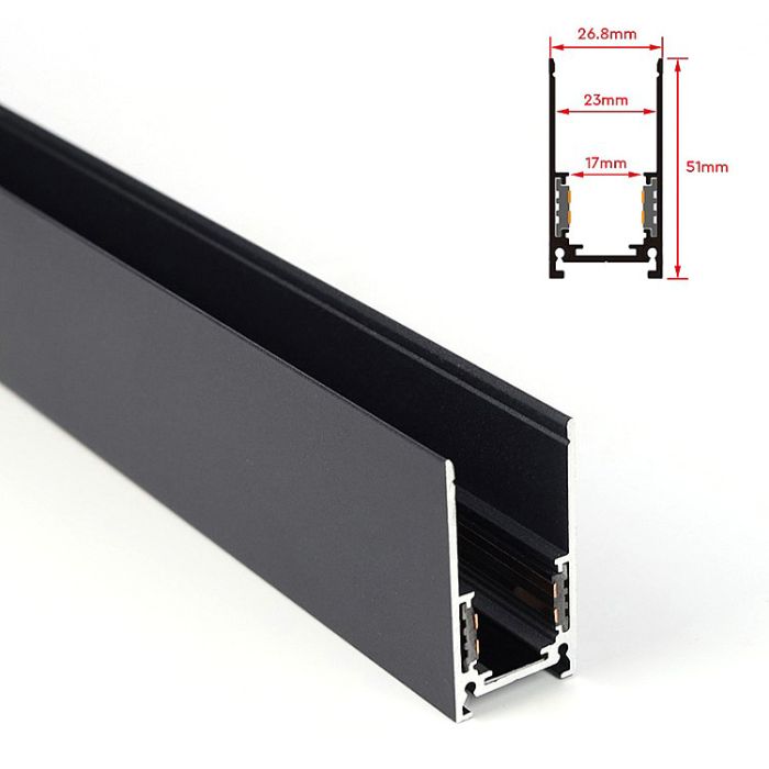 Накладний магнітний трек 1.5 м LW-TRACK-SURF-B-1,5m