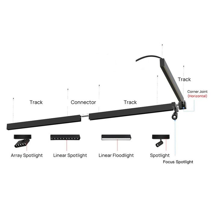 Підвісний магнітний трек 2 м LW-TRACK-SUSP-B-2m