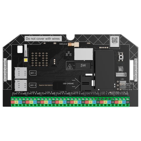 Гібридна централь системи безпеки Ajax Superior Hub Hybrid 2 (without casing) (142512.369.NC)