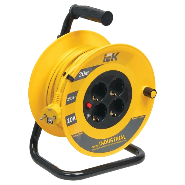 IEK Подовжувач-катушка 4гн 20м З/К УК20 т/з (3х1,5мм2) IP44