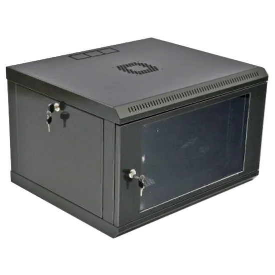 6U, 530х400х300 мм Шкаф акриловое стекло, черный (5406A)