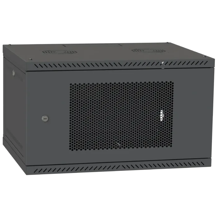 IPCOM CH-6U 600x600 перфорація RAL9005 Шафа серверна