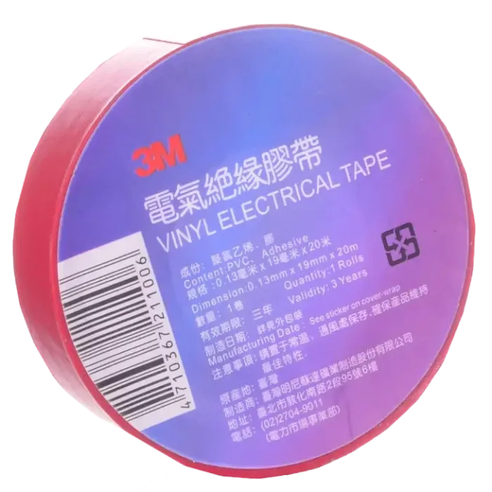 3М 0,13мм*19мм*18м Ізолента червона