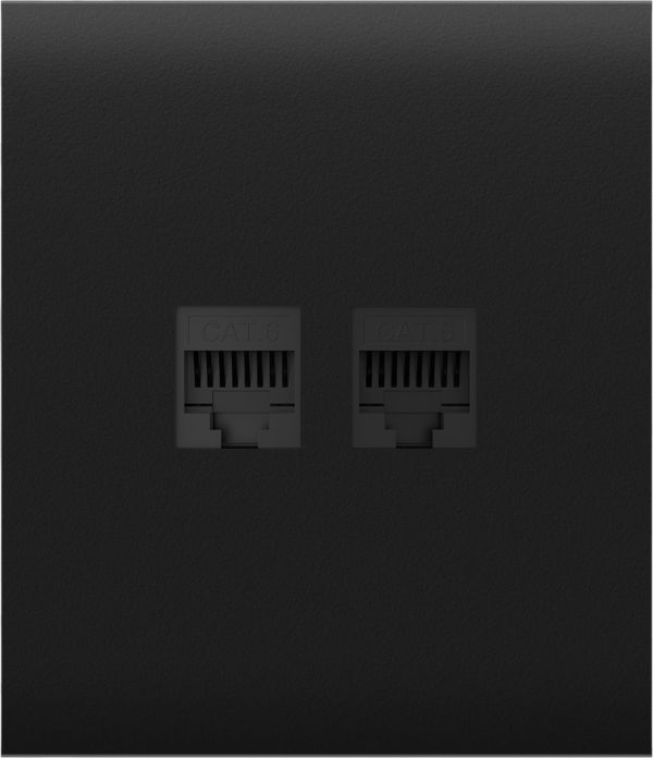 Передня панель для вбудованої інтернет-розетки Ajax CenterCover (LAN) Black (126196.318.BL)