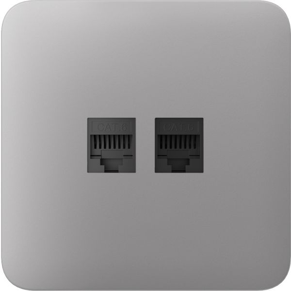 Передня панель для вбудованої інтернет-розетки Ajax SoloCover (LAN) Fog (126192.317.FG)