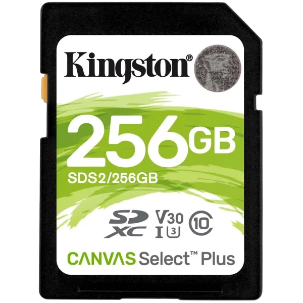 Kingston Canvas Select Plus 256Гб 100R C10 UHS-I U3 V30 Карта пам'яті SDXC
