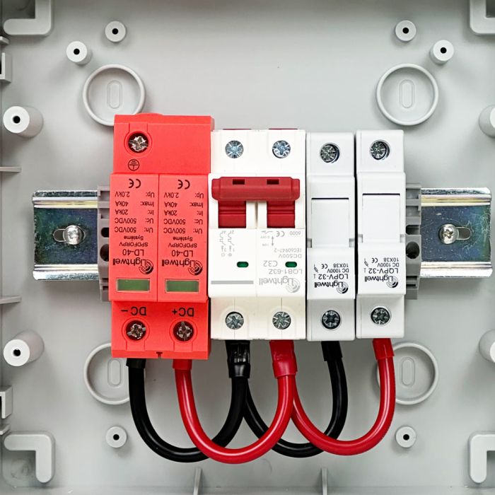 Сонячна PV розподільна коробка LQX1/1DC500VB1-1532-PG, DC 500В 1 вхід 1 вихід, з блискавкозахистом