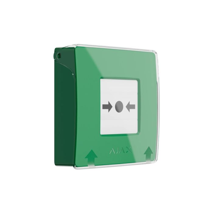 Бездротова програмована кнопка Ajax ManualCallPoint (Green) Jeweller з механізмом скидання