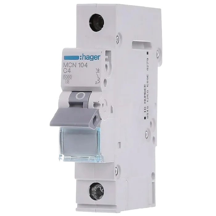 Hager MCN104 Автоматичний вимикач 1P 6kA C-4A 1M