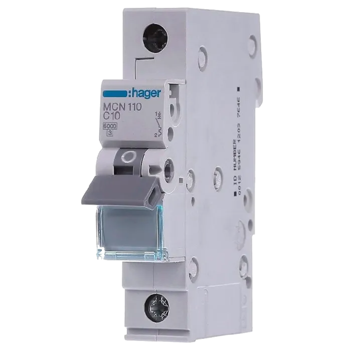 Hager MCN110 Автоматичний вимикач 1P 6kA C-10A 1M