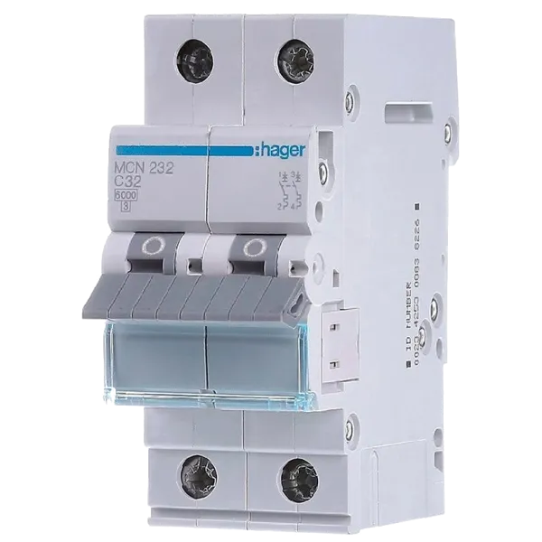 Hager MCN232 Автоматичний вимикач 2P 6kA C-32A 2M