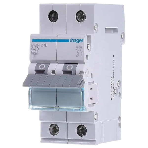 Hager MCN240 Автоматичний вимикач 2P 6kA C-40A 2M
