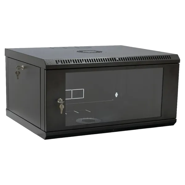 19" 4U 600x400x284мм акрилове скло, чорна Шафа