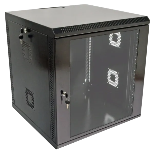 19"12U, 600х500х640 мм Шафа акрілове скло, чорна