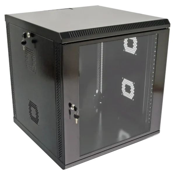 19"12U, 600х600х640 мм Шафа акрилове скло чорна